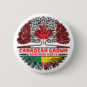 Badge Rond 5 Cm Bénin Béninois Canadien Canadien Canadien Drapeau
