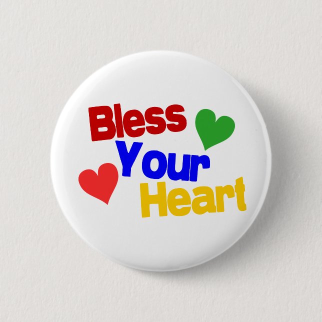 Badge Rond 5 Cm Bénissez votre coeur (Devant)