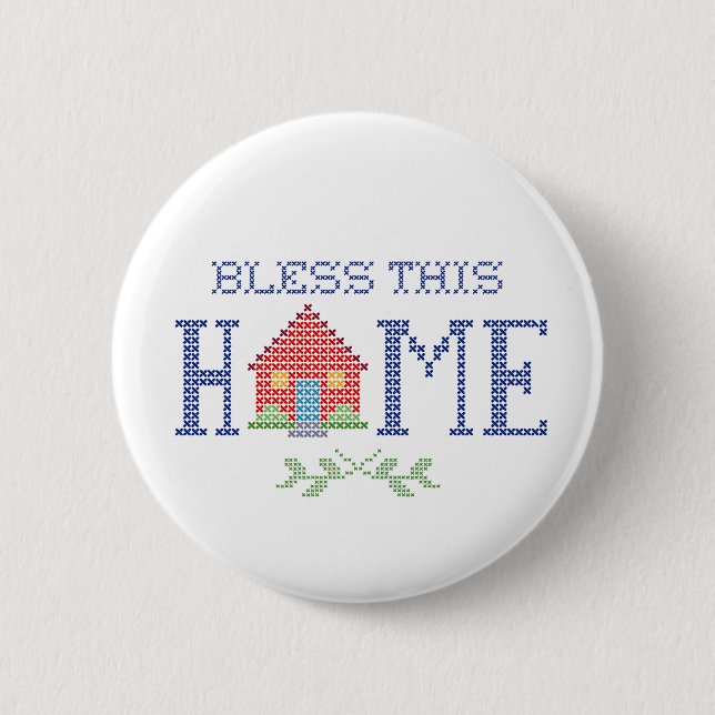 Badge Rond 5 Cm Bénissez-vous cette maison (Devant)