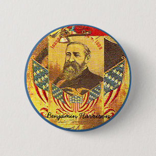 Badge Rond 5 Cm Benjamin Harrison - bouton