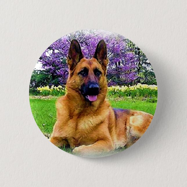 Badge Rond 5 Cm Berger allemand (Devant)