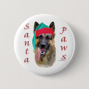 Badge Rond 5 Cm Berger allemand Père Noël Paws