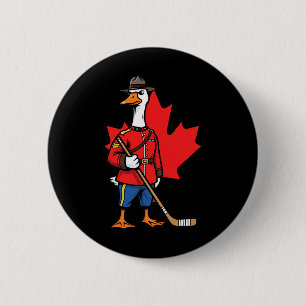 Badge Rond 5 Cm Bernache du Canada Gendarme à cheval Hockey Feuill