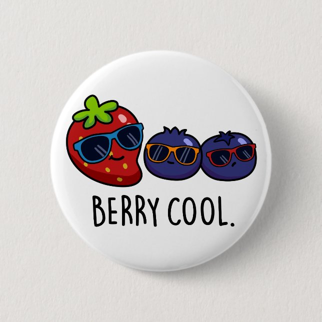 Badge Rond 5 Cm Berry Cool Funny Fraise Blueberry Pun (Devant)