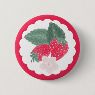 Badge Rond 5 Cm Berry Sweet Red Fraises