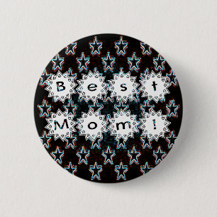 Badge Rond 5 Cm Best Mom Stars in Neon Button