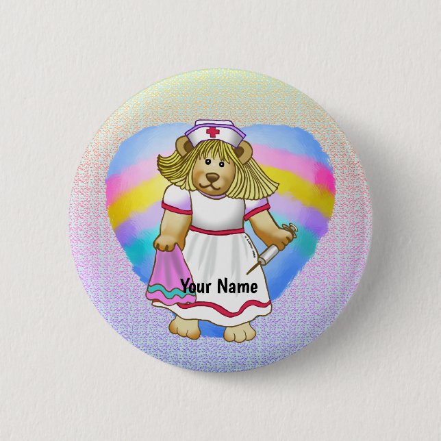 Badge Rond 5 Cm Betsy Bear Nurse (Devant)