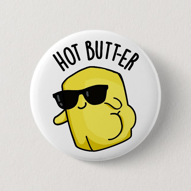 Badge Rond 5 Cm Beurre chaud amusant jeu de nourriture (Devant)