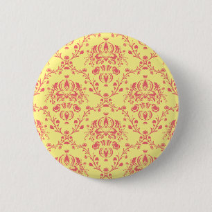 Badge Rond 5 Cm Beurre et canneberge Damas