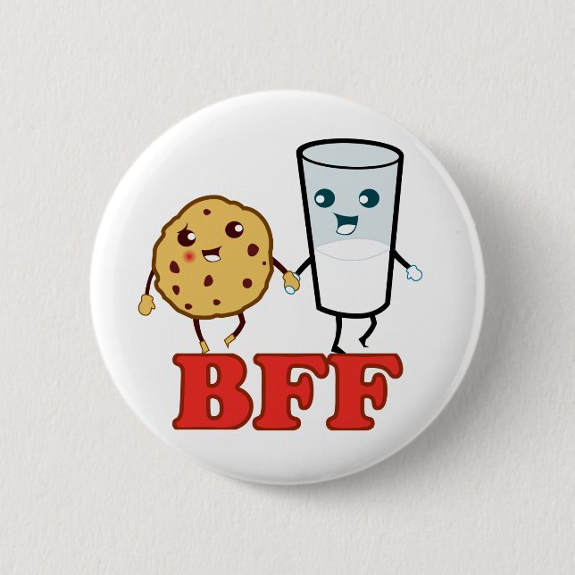 Badge Rond 5 Cm BFF, meilleurs amis pour toujours (Devant)