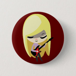 Badge Rond 5 Cm Biana le bassiste blond