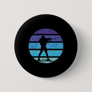 Badge Rond 5 Cm Biathlon Sports d'Hiver Ski