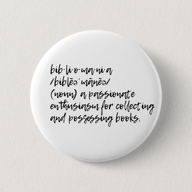 Badge Rond 5 Cm Bibliomania (Devant)