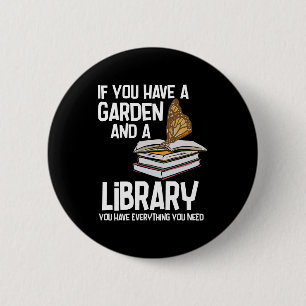 Badge Rond 5 Cm Bibliothécaire Nerd et Gardener Gag Swag