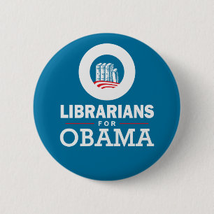 Badge Rond 5 Cm Bibliothécaires pour Obama