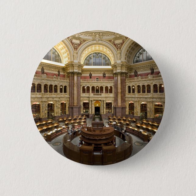 Badge Rond 5 Cm Bibliothèque du Congrès (Devant)