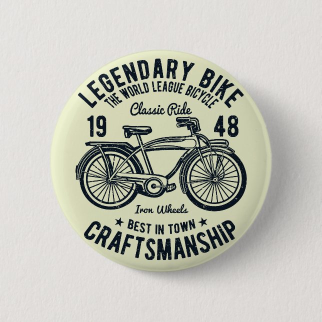 Badge Rond 5 Cm Bicyclette classique Conception légendaire de vélo (Devant)