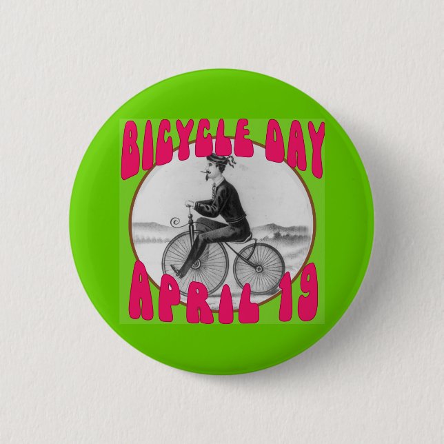Badge Rond 5 Cm BICYCLETTE JOUR 19 avril (Devant)