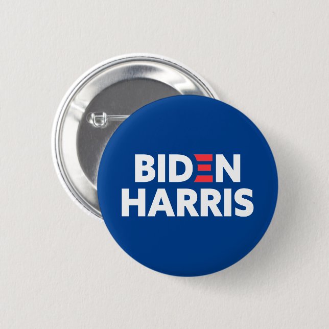 Badge Rond 5 Cm Biden / Harris Campagne électorale Bleu (Devant & derrière)