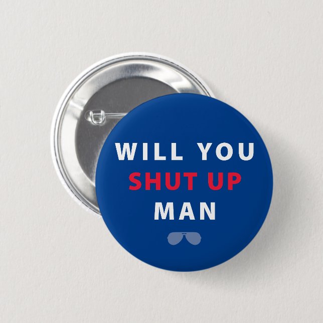 Badge Rond 5 Cm Biden Voulez-Vous Fermer Homme (Devant & derrière)