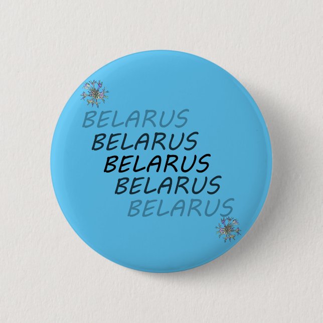 Badge Rond 5 Cm Biélorussie Fleur nationale de maïs (Devant)