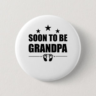 Badge Rond 5 Cm Bientôt Grand-Père Nouveau Grand-Père Annonce de G