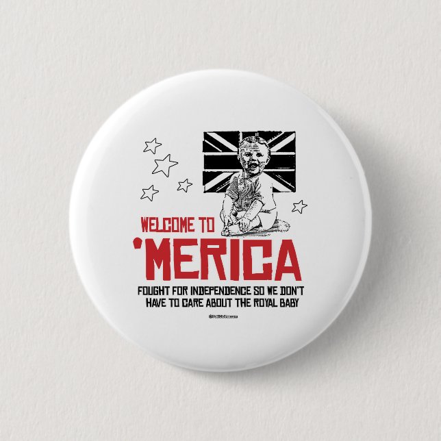 Badge Rond 5 Cm Bienvenue à l'Amérique (Devant)