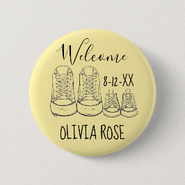 Badge Rond 5 Cm BIENVENUE Nouveau Arrivée Chaussures bébé Douche J