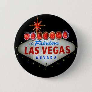 Badge Rond 5 Cm Bienvenue sur le bouton Las Vegas