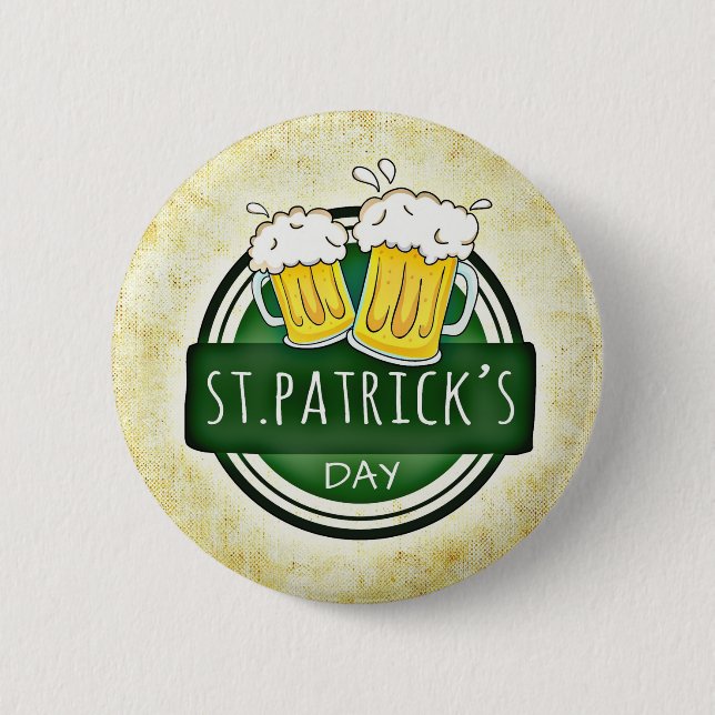Badge Rond 5 Cm Bière de la Saint-Patrick (Devant)
