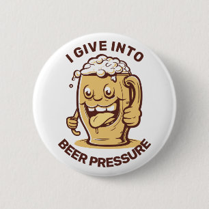 Badge Rond 5 Cm Bière de texte personnalisé amusante