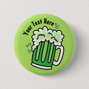 Badge Rond 5 Cm Bière verte de la Saint Patrick