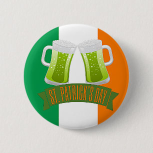 Badge Rond 5 Cm Bière verte de la Saint-Patrick