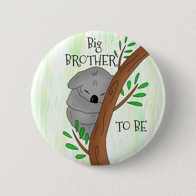 Badge Rond 5 Cm Big Brother | Baby shower Koala (Devant)