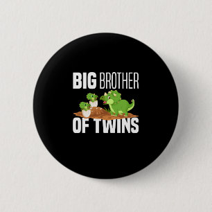 Badge Rond 5 Cm Big Brother De Twins Dinosaur Dino