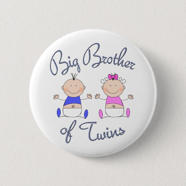 Badge Rond 5 Cm Big Brother des jumeaux (Devant)