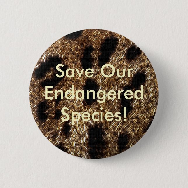 Badge Rond 5 Cm BIG CAT Espèces en péril série (Devant)