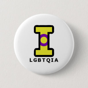 Badge Rond 5 Cm Big Intersex I in LGBTQIA