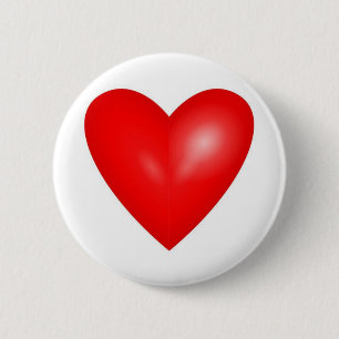 Badge Rond 5 Cm Big Red Valentine Heart