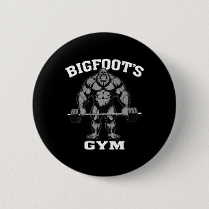 Badge Rond 5 Cm Bigfoot Gym Funny Sasquatch Bodybuilding Weightlif