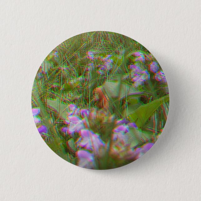 Badge Rond 5 Cm Bigfoot pointé parmi le bouton Fleurs (Devant)