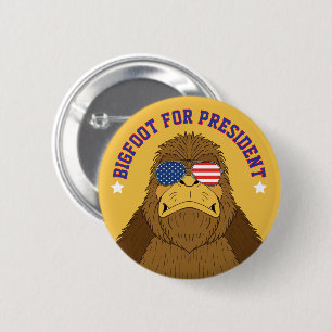 Badge Rond 5 Cm Bigfoot Pour Le Président Funny Sasquatch