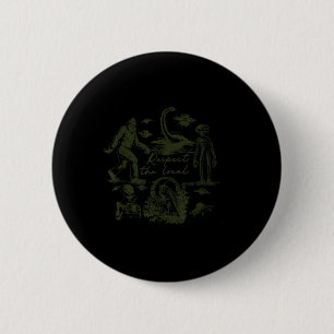 Badge Rond 5 Cm Bigfoot Wendigo Cryptide OVNI Chasse Alien Respect