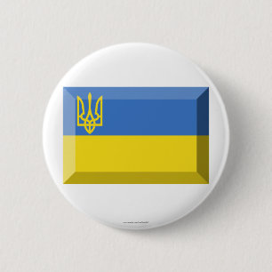 Badge Rond 5 Cm Bijou traditionnel de drapeau de l'Ukraine