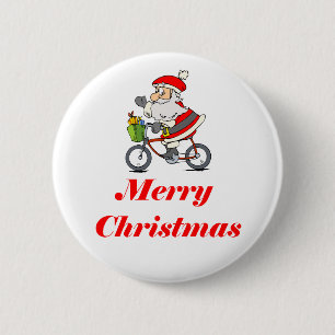 Badge Rond 5 Cm BikeChick Père Noël