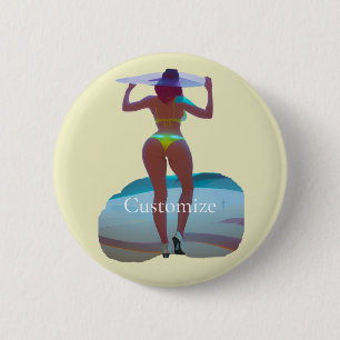 Badge Rond 5 Cm Bikini Booty Beach Girl Thunder_Cove