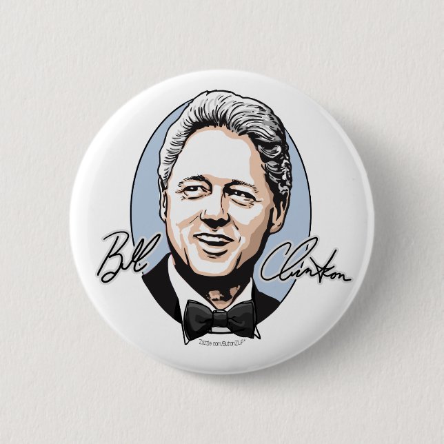 Badge Rond 5 Cm Bill Clinton pour le premier bouton de monsieur (Devant)