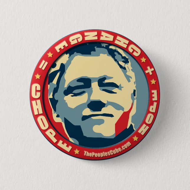 Badge Rond 5 Cm Bill Clinton - tâtonnement : Bouton d'OHP (Devant)