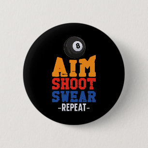 Badge Rond 5 Cm Billard Pool Lecteur Ball 8 Ball Vintage Objectif