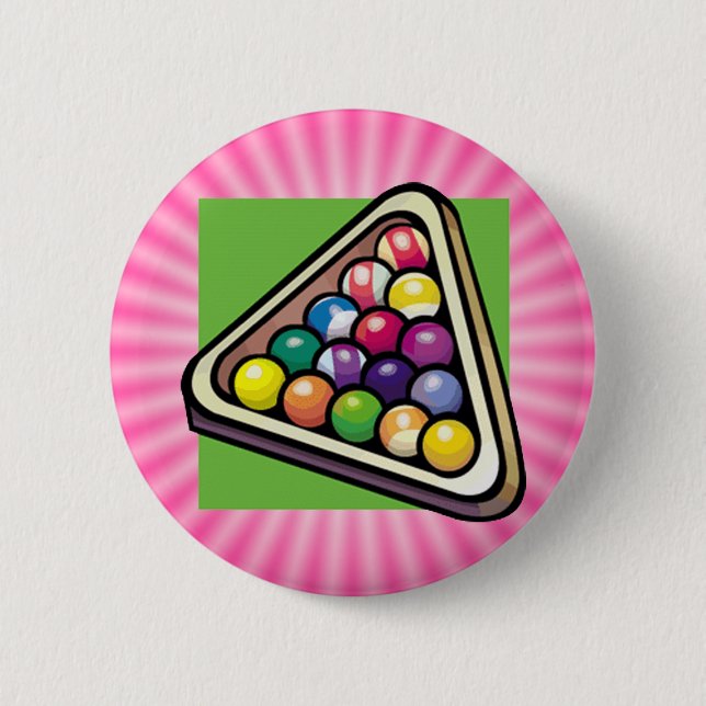 Badge Rond 5 Cm Billard rose (Devant)